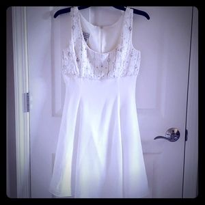 VINTAGE SCOTT MCCLINTOCK IVORY MINI FORMAL DRESS